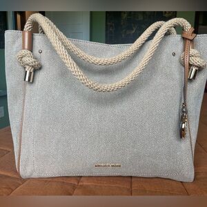 Michael Kors Isla Canvas Tote with Leather Trim